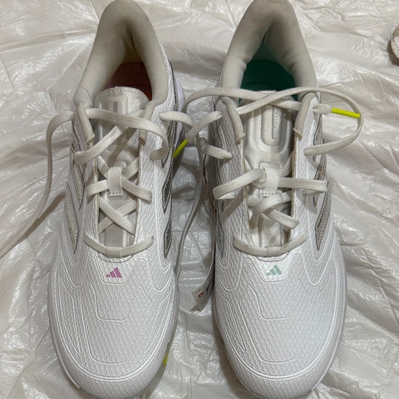 adidas Shoes - Adidas Adizero PureHustle Softball Metal Cleats White Iridescent Women's 9.5